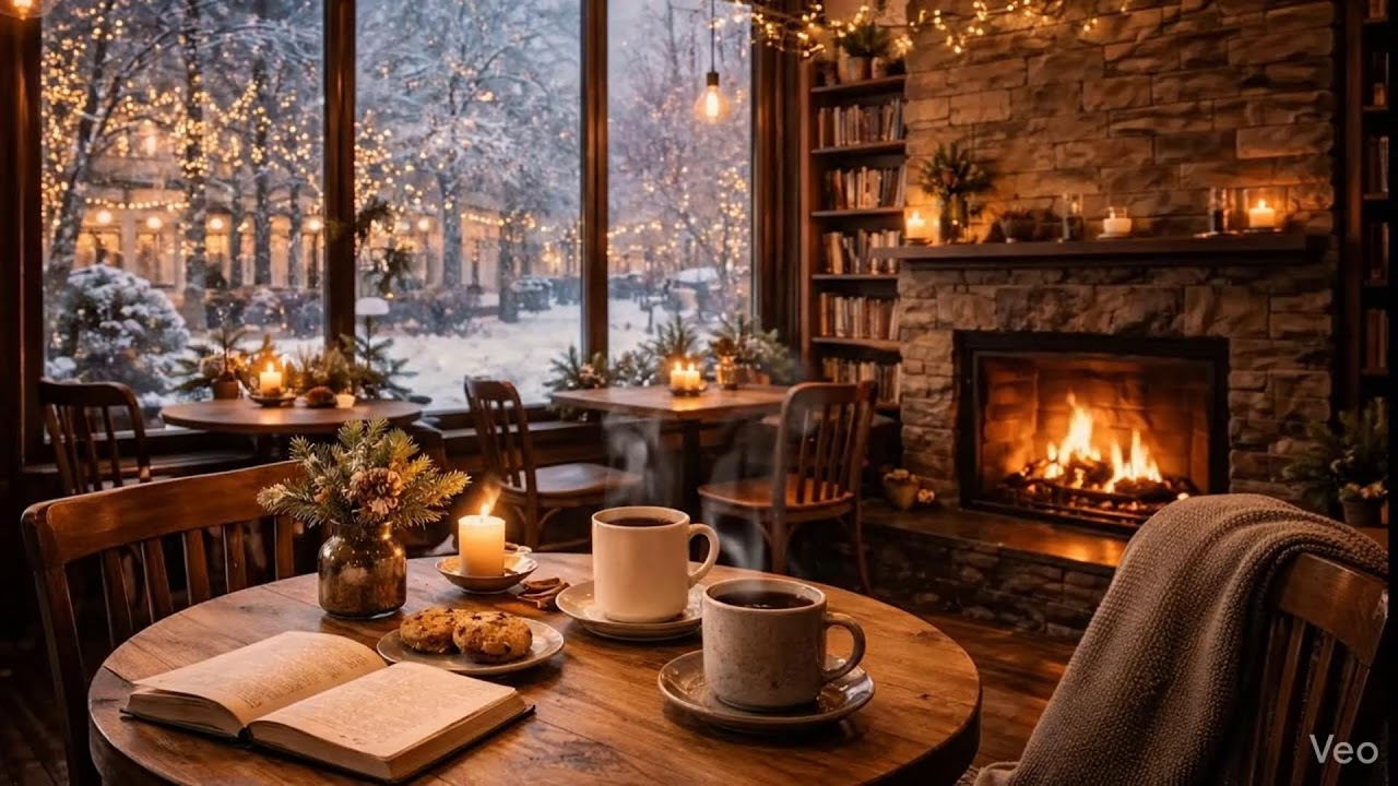 Peaceful Winter Jazz ❄️ Gentle Jazz Piano & Cozy Coffee Shop Ambience for Study & Work