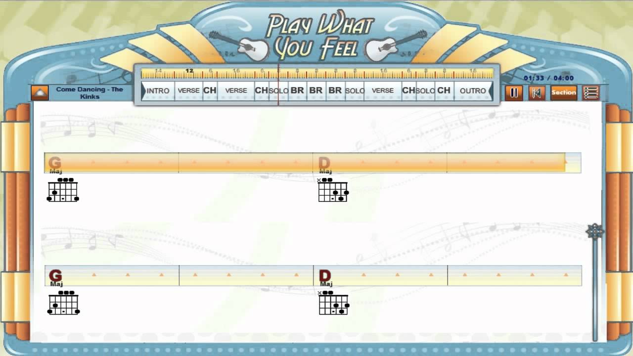 Come Dancing - The Kinks - Guitaraoke - Chords & Lyrics, Tabs, Karaoke - playwhatyoufeel.com
