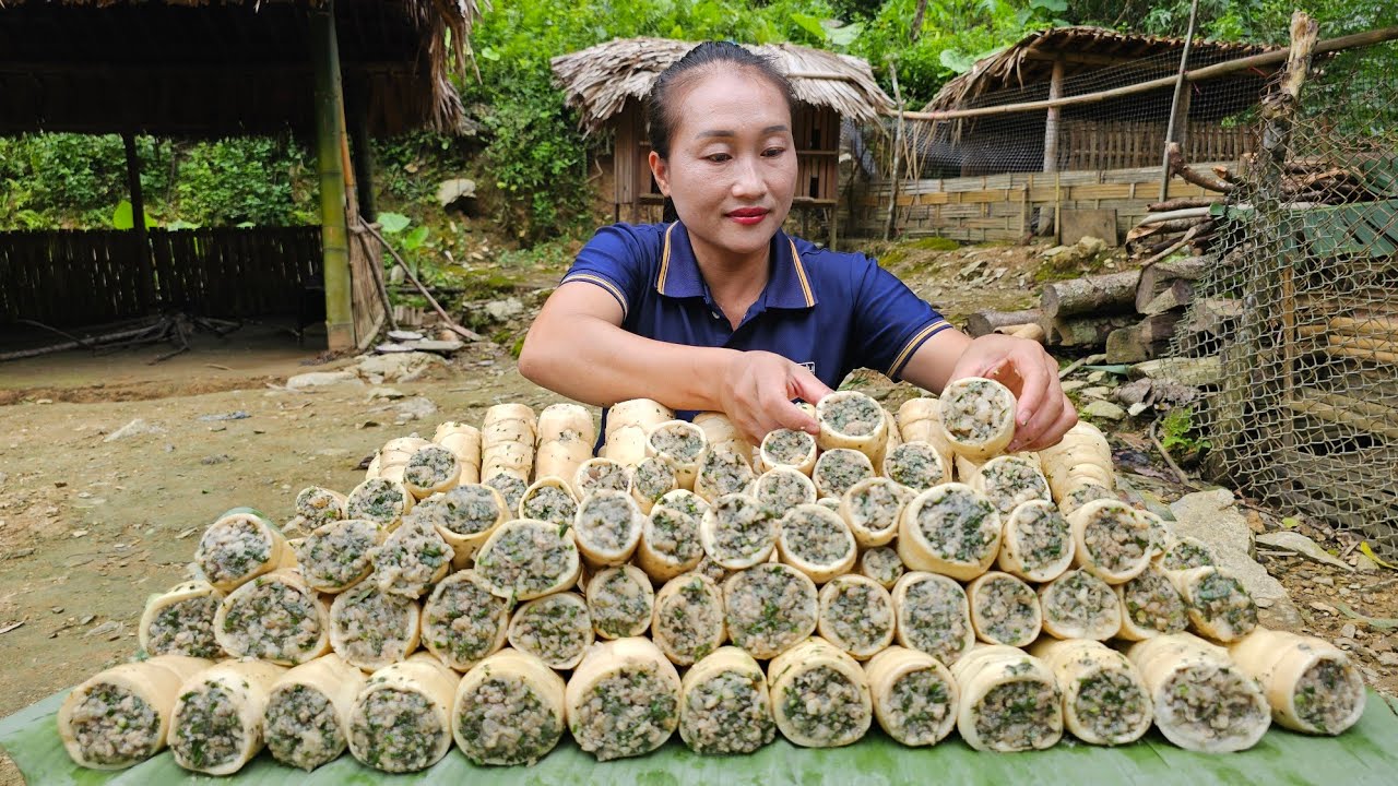 How to make delicious stuffed bamboo shoots from the highlands to sell at the market - Ly Thi Tam