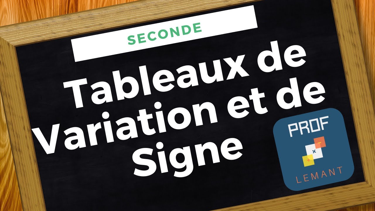 Tableaux de variations et de signes - Exemple