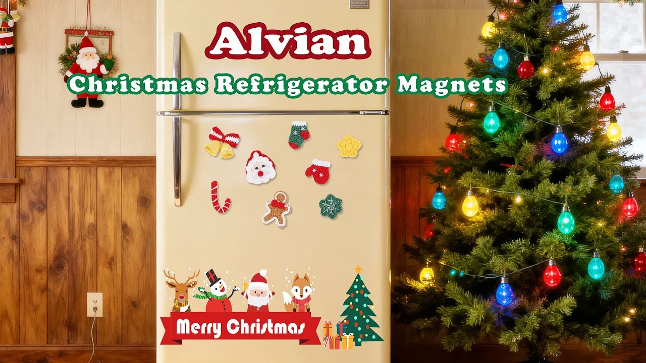 How to Crochet Christmas Fridge Magnet& Brooch