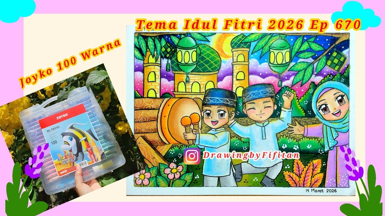 Cara Menggambar Tema Idul Fitri EP 670