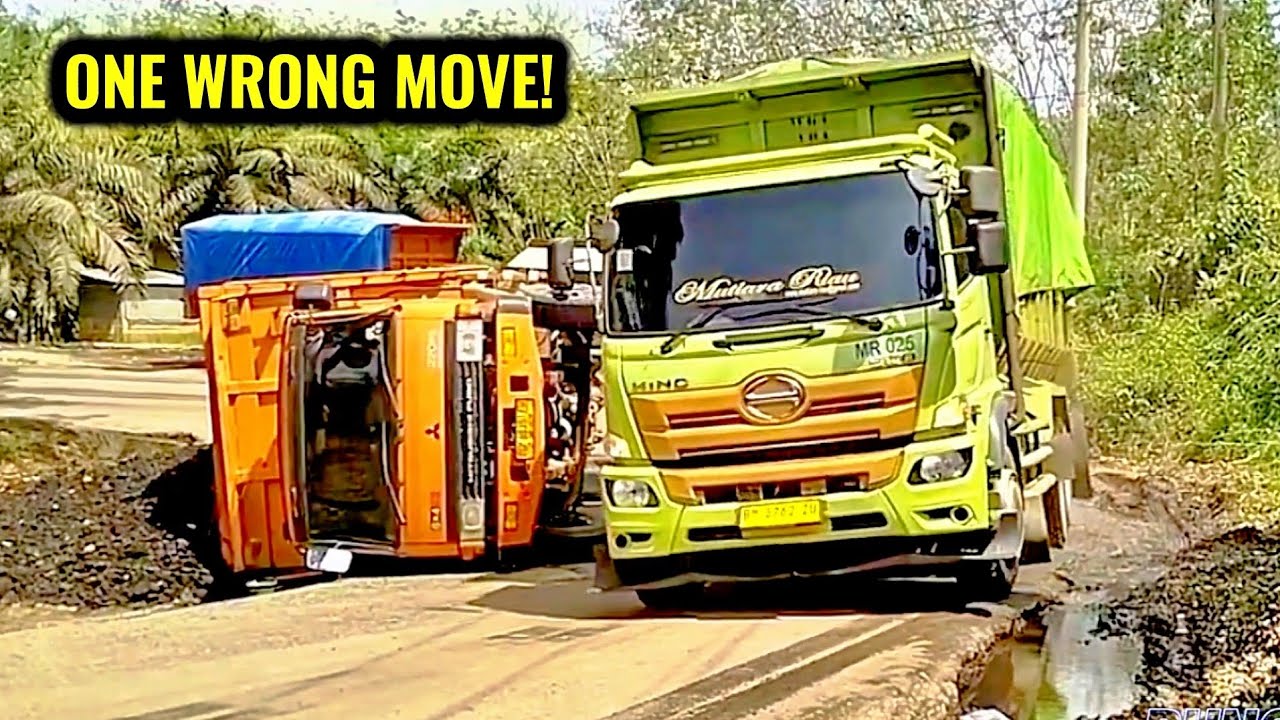 SHOCKING Truck Accident Caught on Camera | Heavy Trucks COLLIDE on Narrow Road