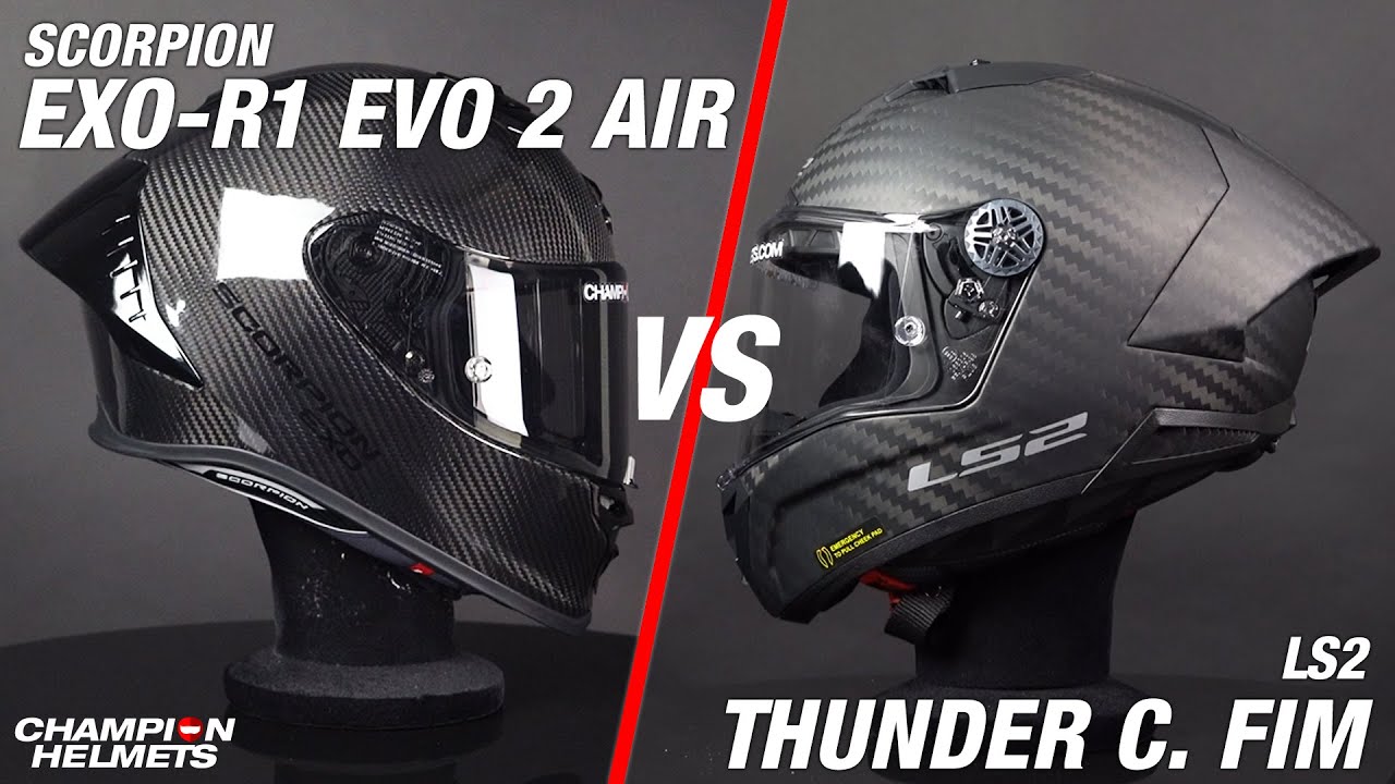 Scorpion EXO-R1 EVO 2 Air Carbon против LS2 Thunder Carbon GP Pro FIM | Какой шлем выбрать?