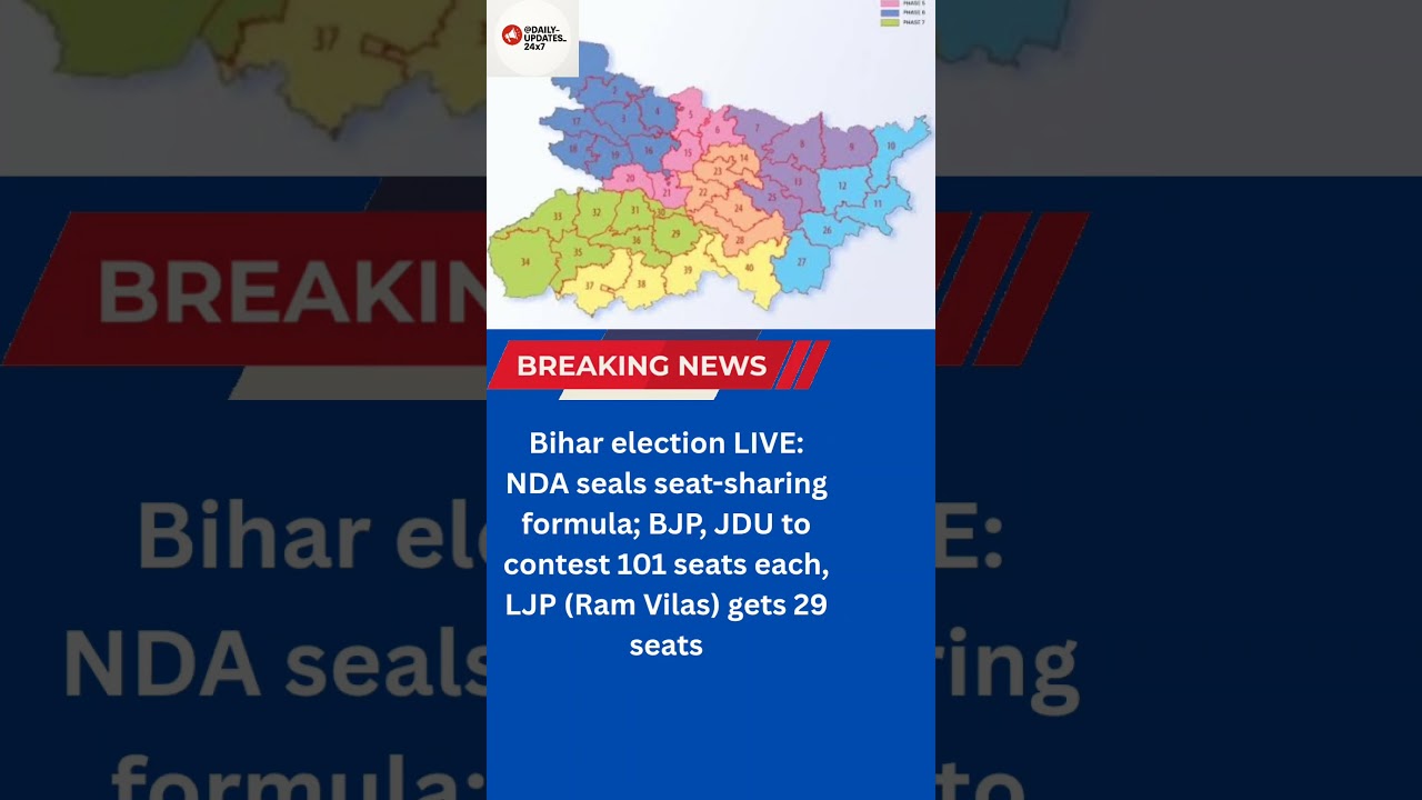 Bihar election LIVE: NDA seals seat-sharing formula; BJP, JDU to contest 101 seats each
