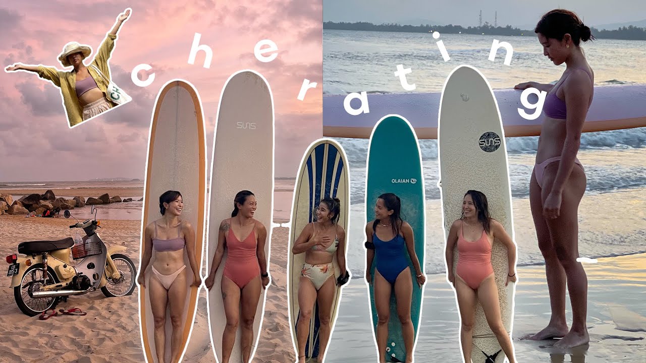 i heart weekends | cherating vlog, last minute surf trip, girls & boards 💗🏄🏽‍♀️ (中文字幕）