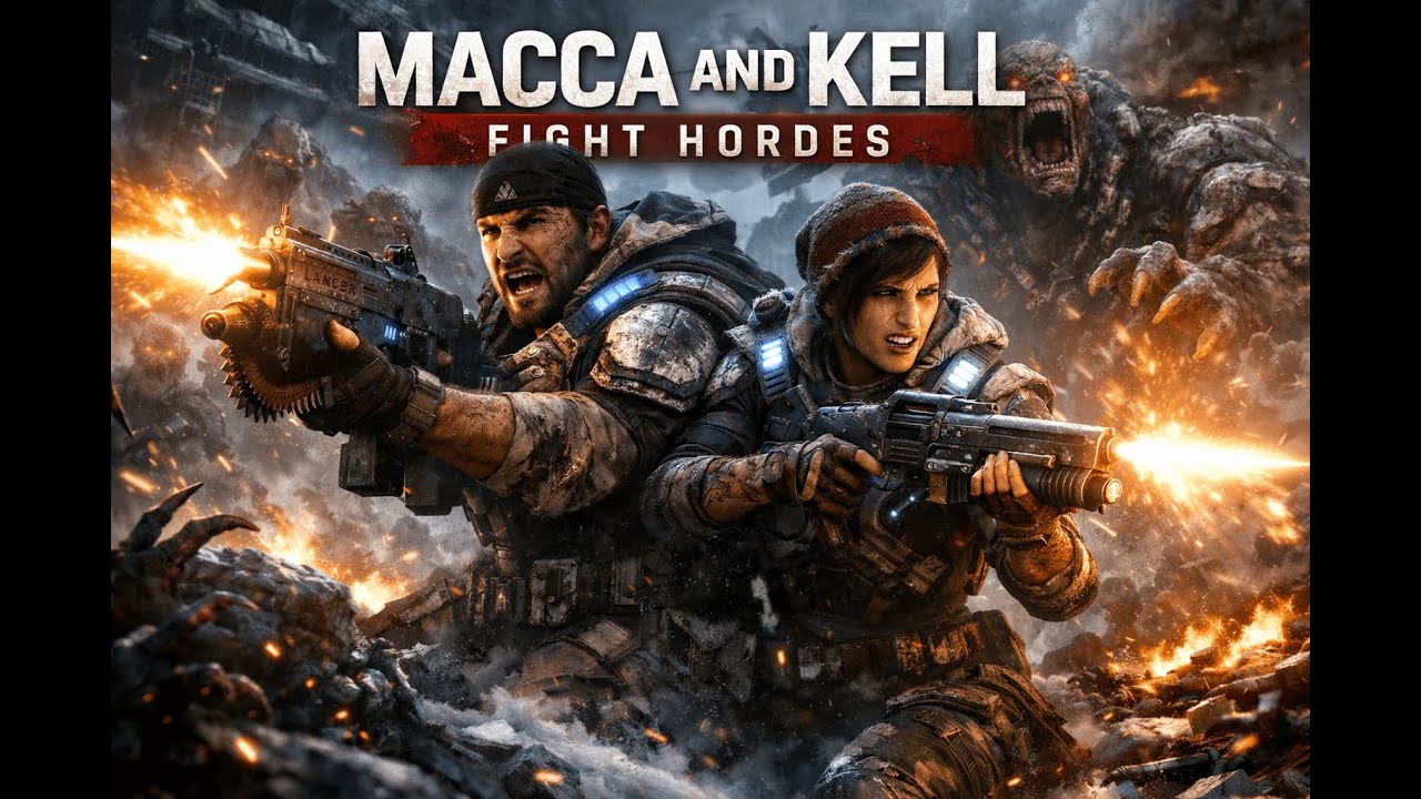 2 friends fighting Hordes - Hatterthon day 85 - Gears 5