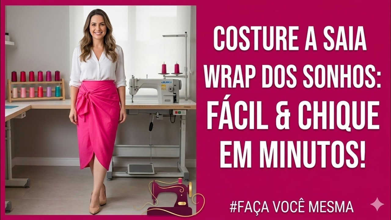✅️ DIY Saia Fácil Transpassada com Amarração_Costura passo a passo para iniciantes Gisleide Novelo