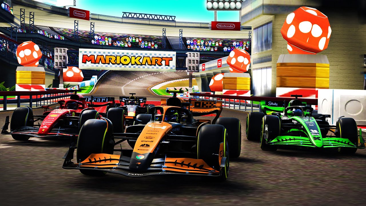 RACING F1 24 CARS AROUND MARIO KART TRACKS! - The F1 Mario Bros Cup