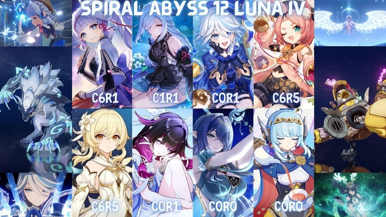 Genshin Impact Luna IV New Spiral Abyss 12 | Ayaka Freeze & Dendro Lumine Columbina Team