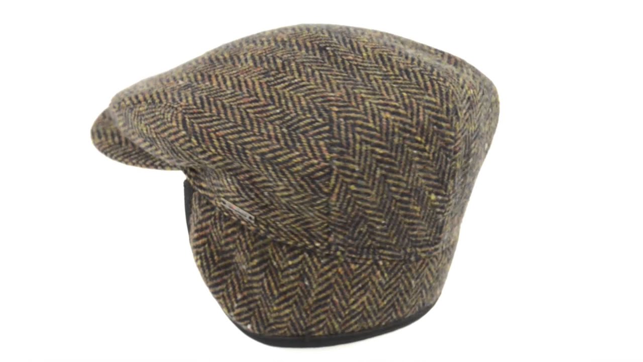 Wigens of Sweden LARGE HERRINBONE IVY CAP W/EAR FLAPS (For Men)