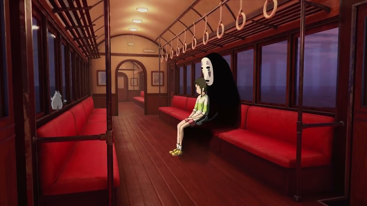 Relaxing Spirited Away Train Ride (Studio Ghibli ASMR Ambience/Anime Rain/Train Sounds)