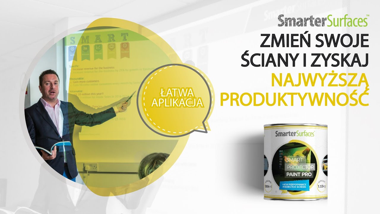 Jak Nakładać Farbę do Projektora | Ekran Projekcyjny | Smarter Surfaces Poland