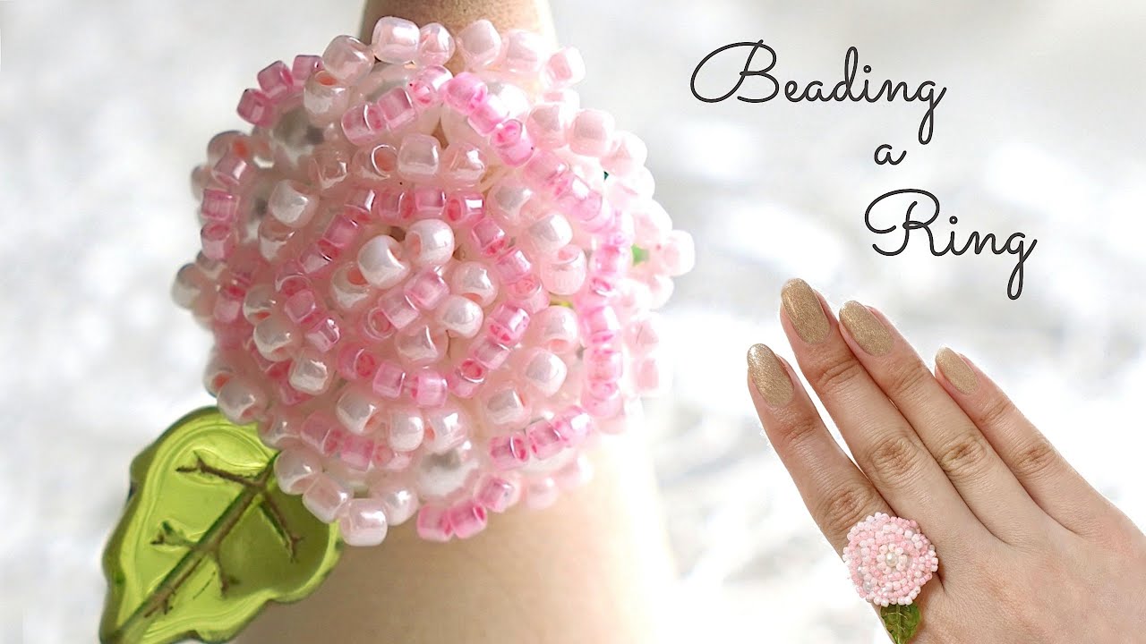 Beaded Flower Ring 🌸 Bead Weaving | DIY Beaded Jewelry Making ビーズフラワーリング | ビーズアクセサリー | ビーズステッチ | 作り方