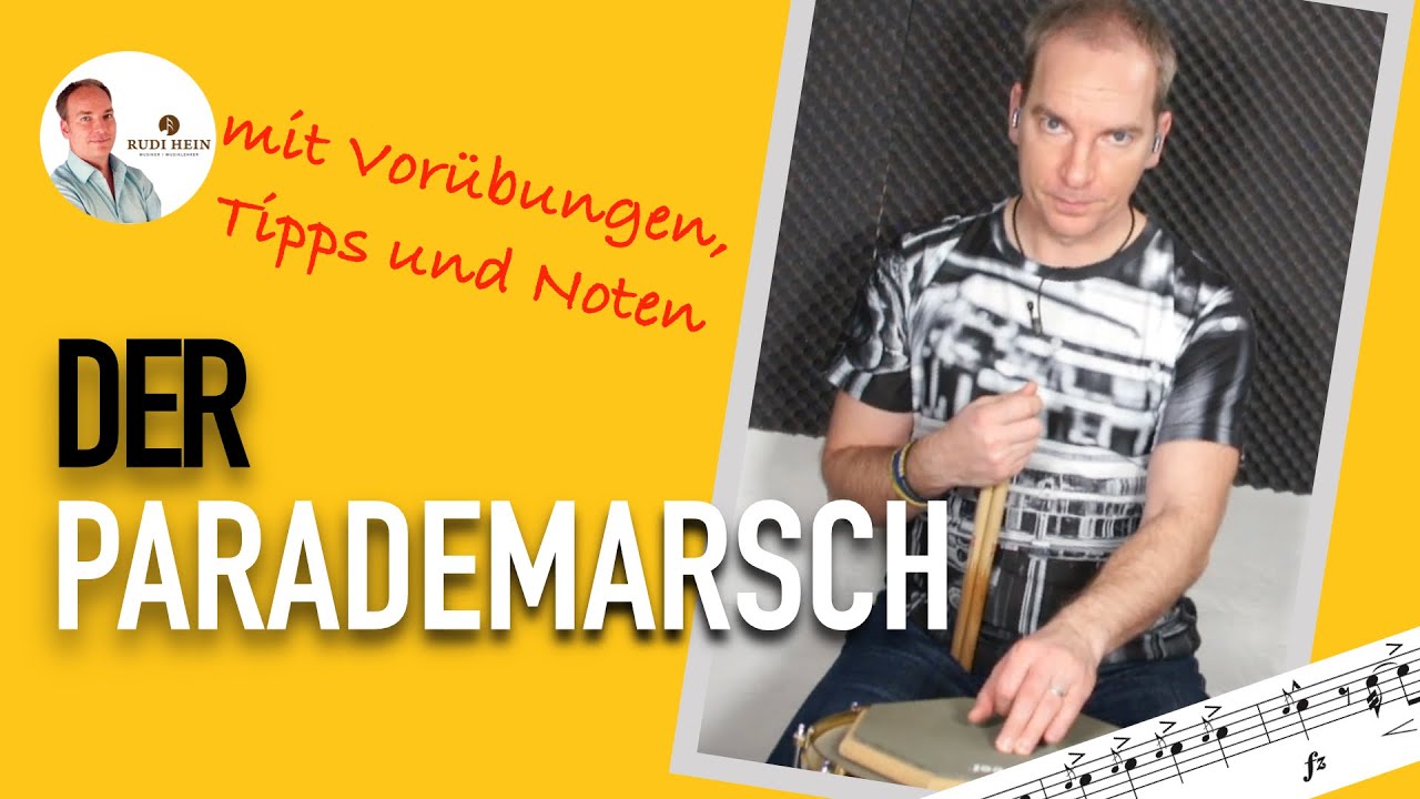 Parademarsch Tutorial - Schlagzeug lernen mit Rudi Hein - Übungen und Noten zum Download -Spielleute