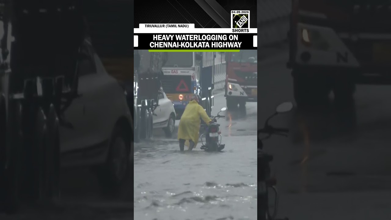 Heavy waterlogging on Chennai-Kolkata highway after heavy rainfall in Tamil Nadu