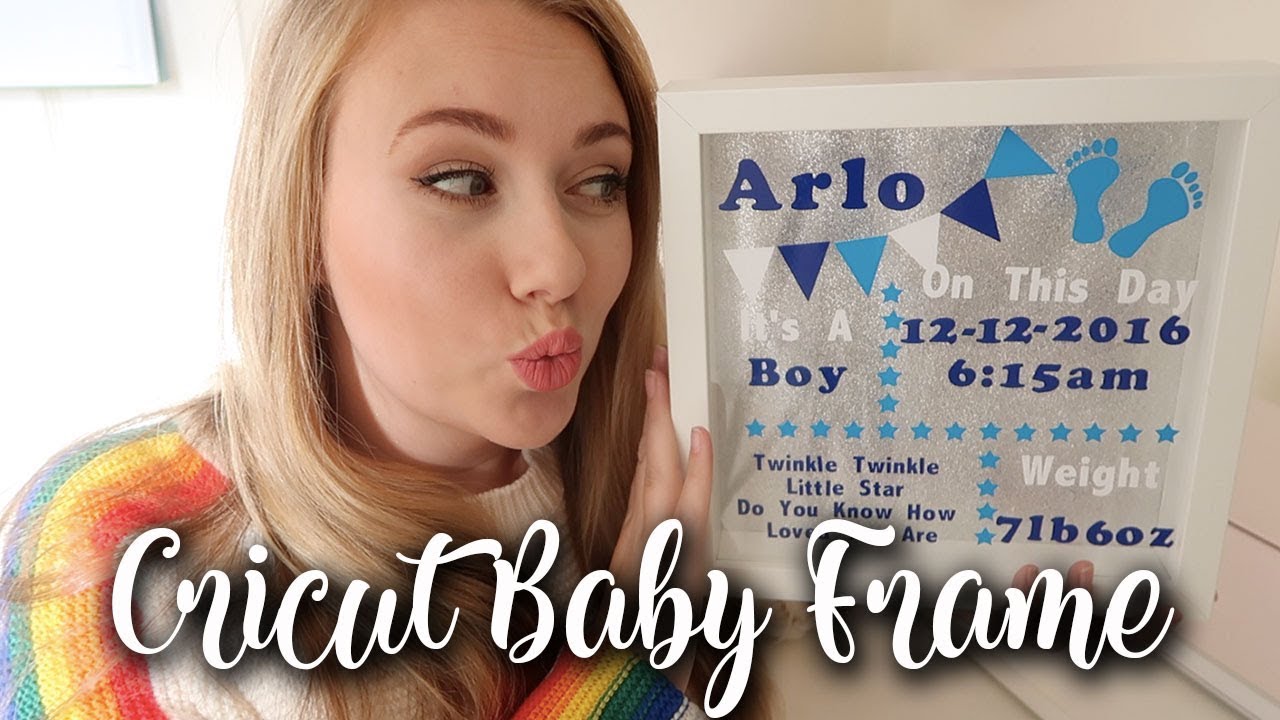 CRICUT BABY KEEPSAKE FRAME - HOW TO MAKE NEWBORN SHADOW BOX FRAME - LOTTE ROACH