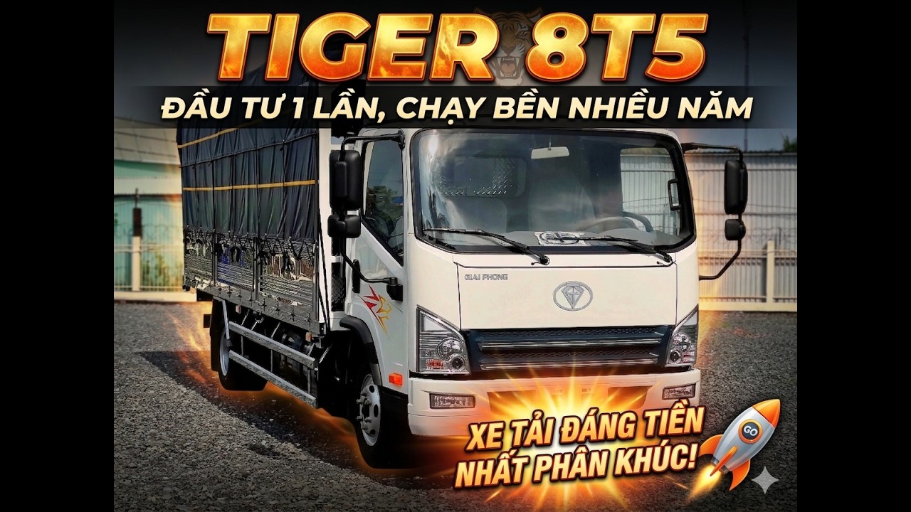 TẢI CAO THÙNG GỌN/ FAW TIGER 8t5 THÙNG HÀNG DÀI 6M2 /ĐỘNG CƠ WEICHAI 3.7L MẠNH MẼ,SIÊU TIẾT KIỆM NL.