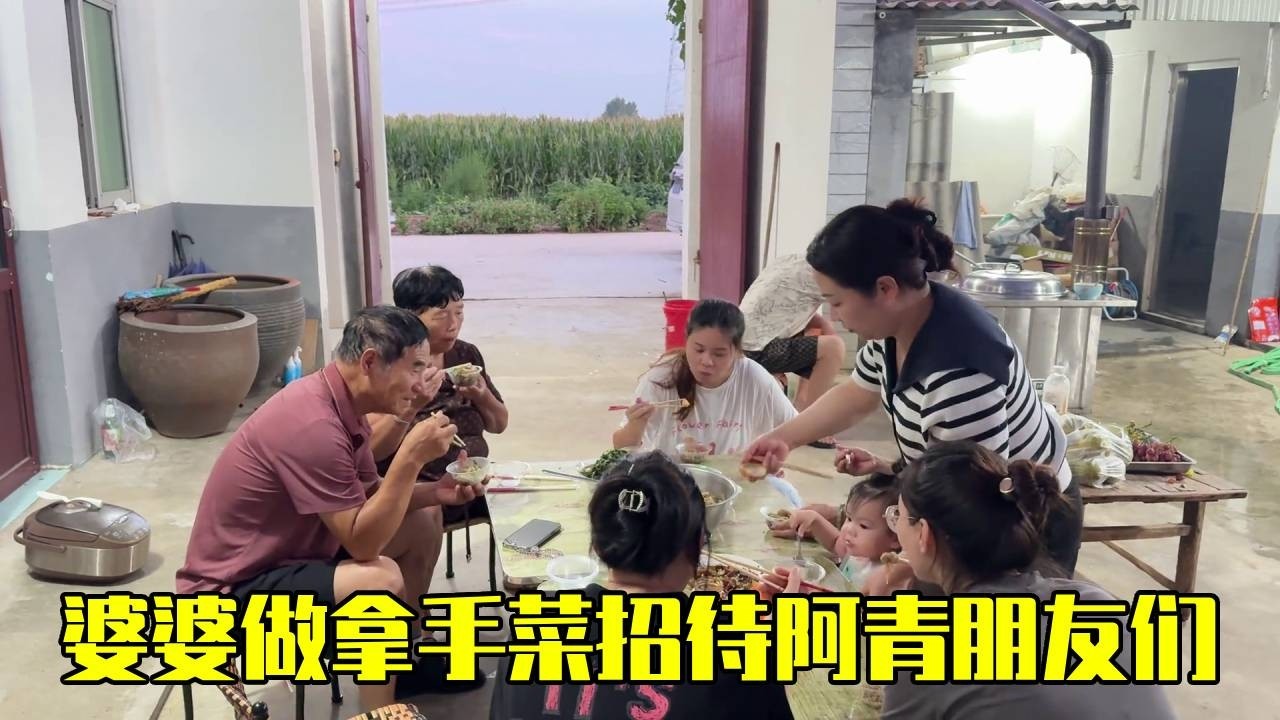 阿青在家做了一天的河南美食，让敏锅尝一尝，航航都舍不得回家了