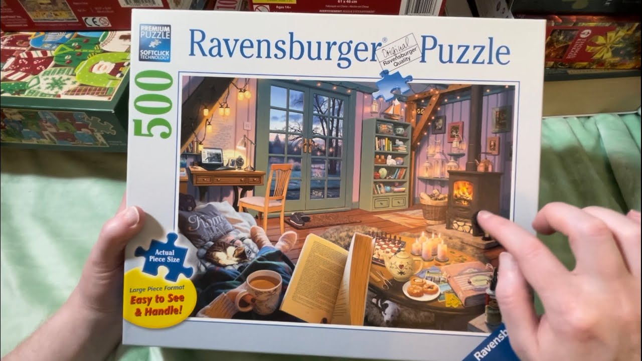 ASMR Showing You My Puzzle Collection (Whispered, Tapping, Puzzle Piece Sounds) 🧩🧩
