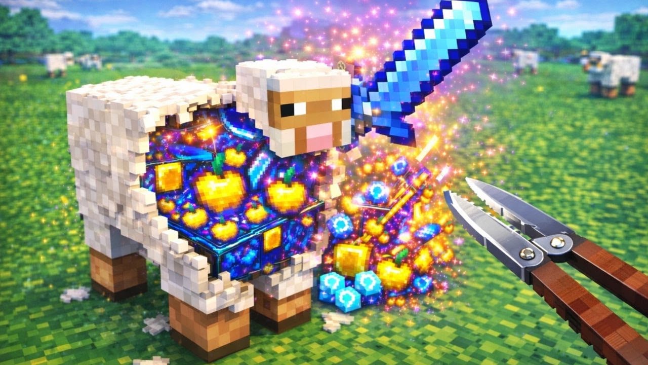 Minecraft, mais les moutons me donnent du stuff CHEATÉ !