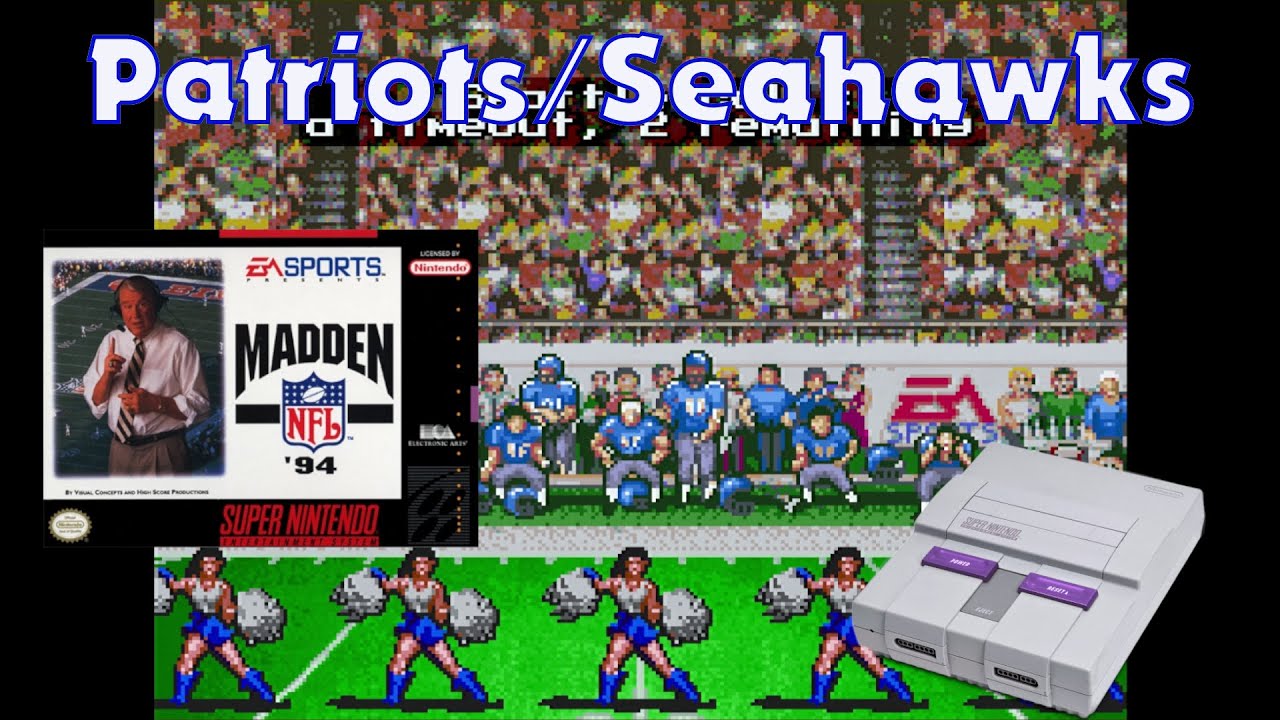 Patriots / Seahawks Sim - Madden NFL 94 - Super Nintendo (1993)