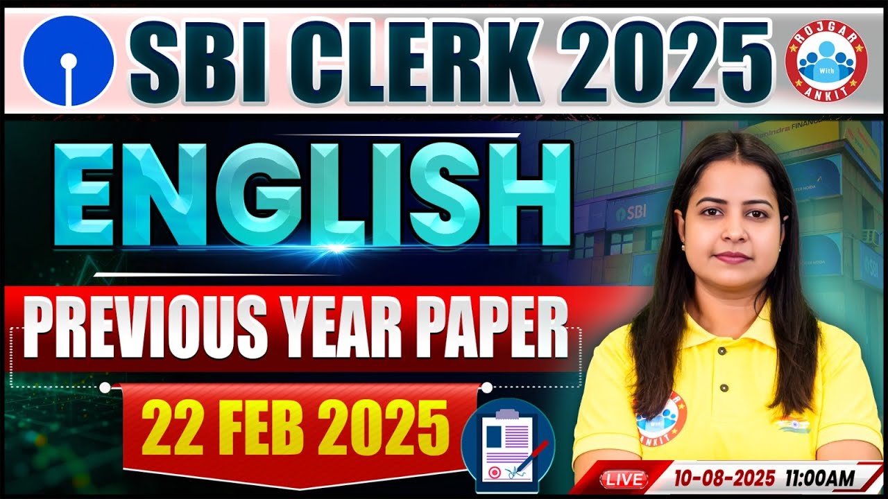 SBI Clerk Classes 2025 | SBI Clerk Previous Year Question Paper | PYQs 22 February | Kiran Ma'am