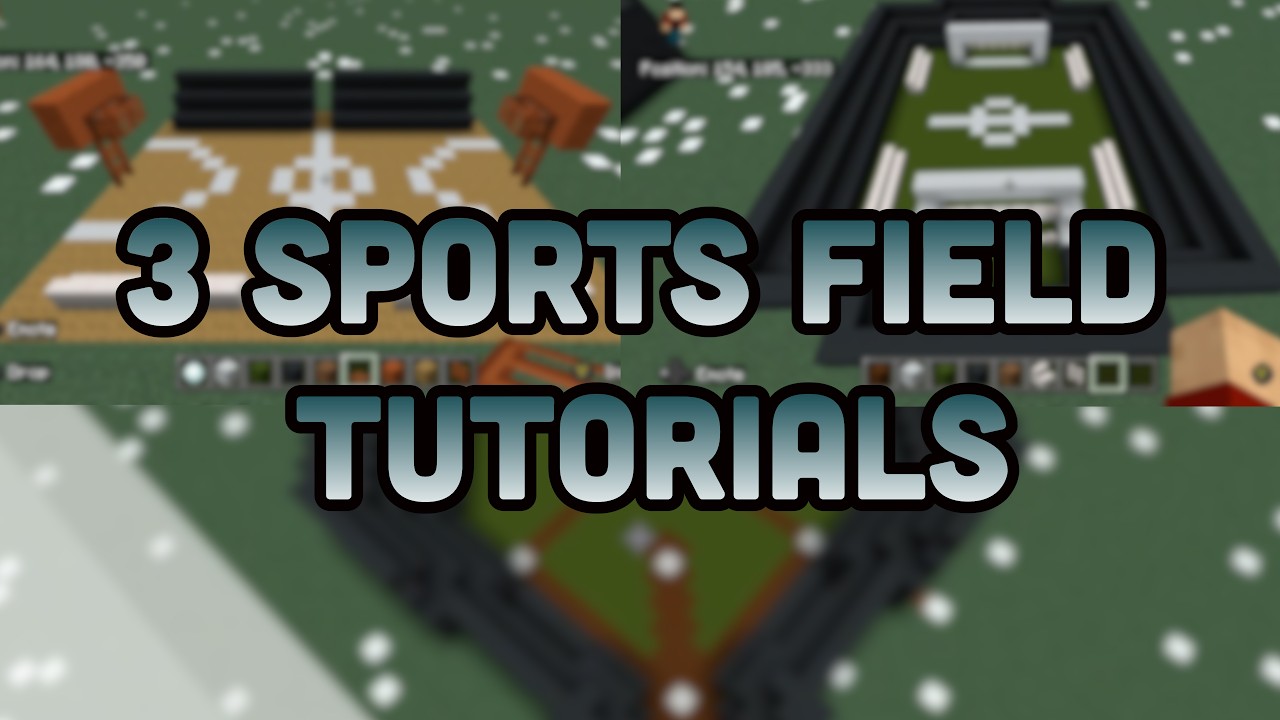 How To Build A Basketball Court, A Soccer Field And A Baseball Field In Minecraft #minecraft