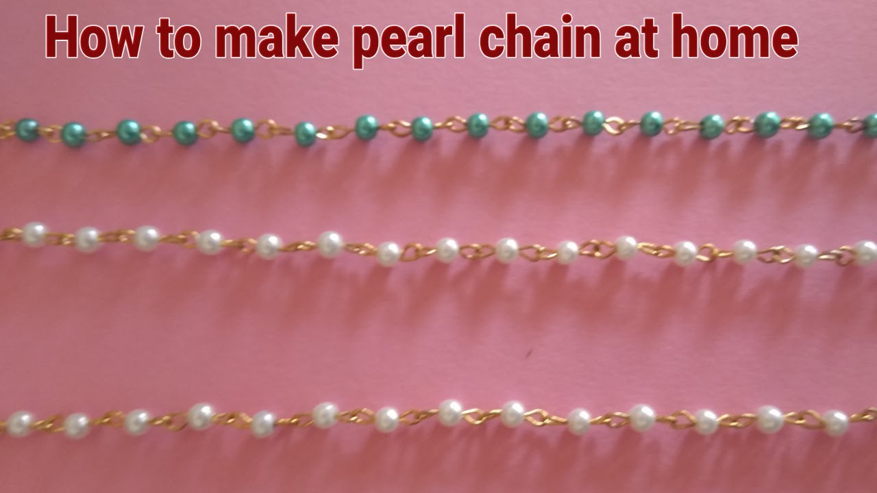 Handmade pearl chain DIY/ Jewellery chain making