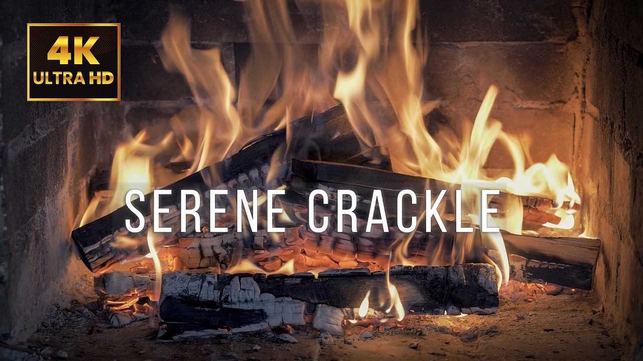 10 Hours of Serene Crackle Fireplace | Cozy Flames & Gentle Crackling for Sleep | 4K UHD (No Music)