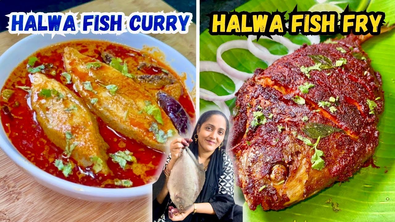 |•Halwa Fish Fry🐟Halwa Fish Curry🍲Recipe•|| Afreen style || Vlog 2024 |
