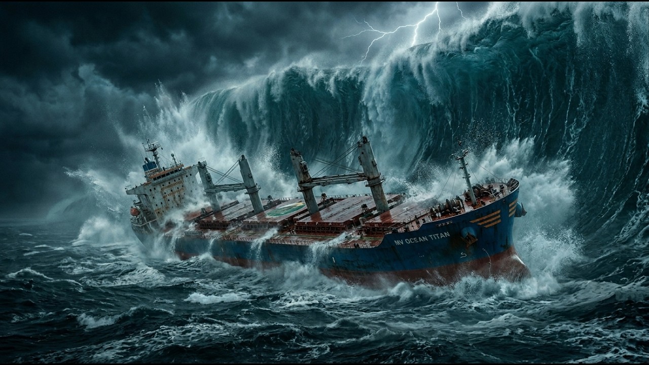 Largest Tsunami Ever? Mega Bulk Carrier Caught in Open Ocean Chaos (AI VFX Realistic)