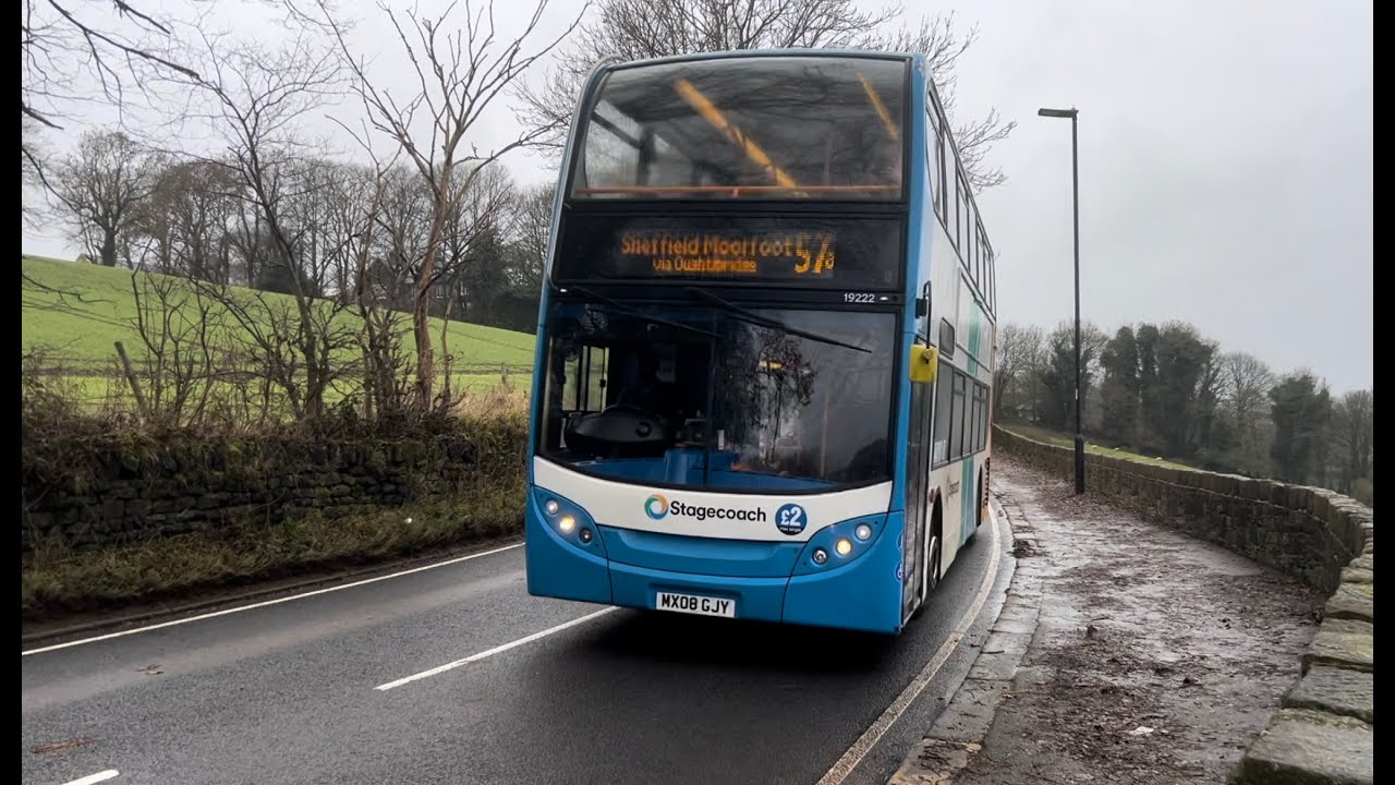 Stagecoach In Sheffield 19222 heads along Worrall Road with a 57a service to Sheffield/Moorfoot
