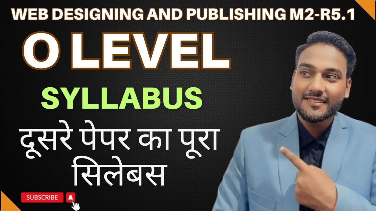 O Level Syllabus 2026 (Web design) | NIELIT O Level Latest Syllabus | O Level Detailed Syllabus