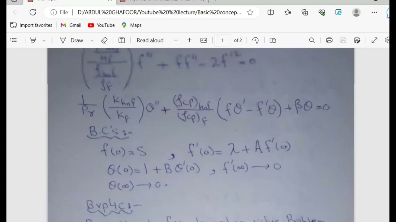 3 Basic Concept of BVP4C and how to write ODEs and Boundary Conditions in BVP4C