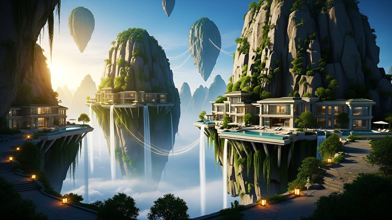 What if a Billionaire's Lair was Carved into a Floating Mountain? | An 8-Minute Cinematic Journey