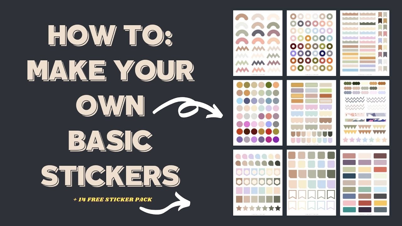 HOW TO: MAKE YOUR OWN BASIC STICKERS ✨ || 14 Free Sticker Sheets 💕 || GoodNotes 5 📖