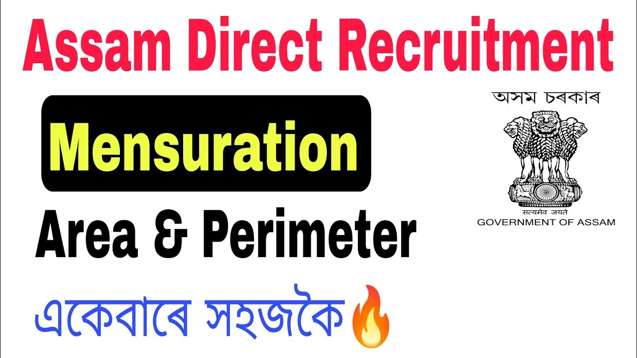 (40) Mensuration Area & Perimeter (Maths) for DHS DME Assam Direct Recruitment Exam 2022