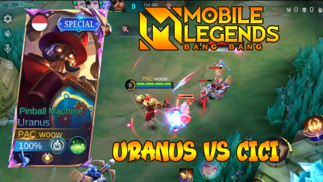SOLO RANK EXP TANK URANUS VS CICI MOBILE LEGENDS