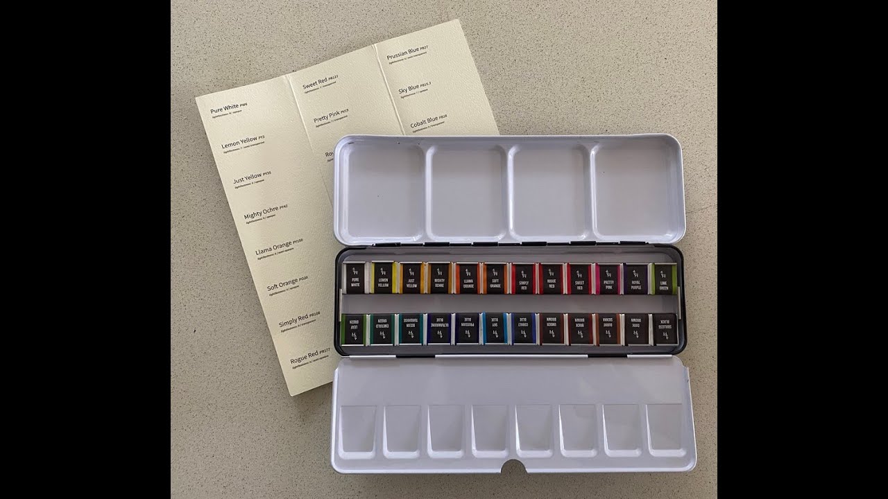 Etchr watercolours, 24 colour half pan set.