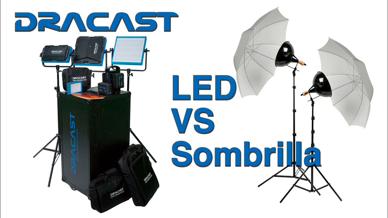 Dracast LED1000 Instalación y Comparativo contra sombrillas