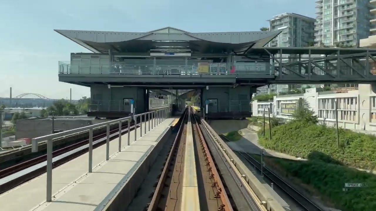 Vancouver's sky train Expo line tour from Braid station to Sapperton station