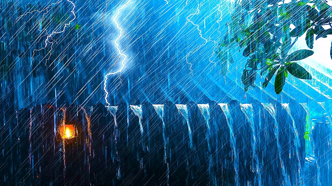 Fall Asleep Immediately on a Rainstorm Night with Pounding Rain & Rumbling Thunder on a Metal Roof