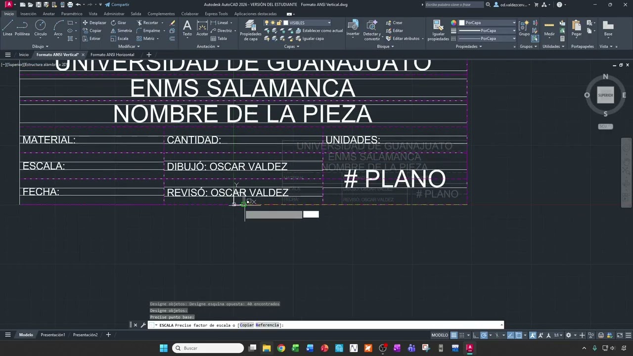 ¿Cómo usar la Función escala en AUTOCAD? Función Escala para construir un formato ANSI