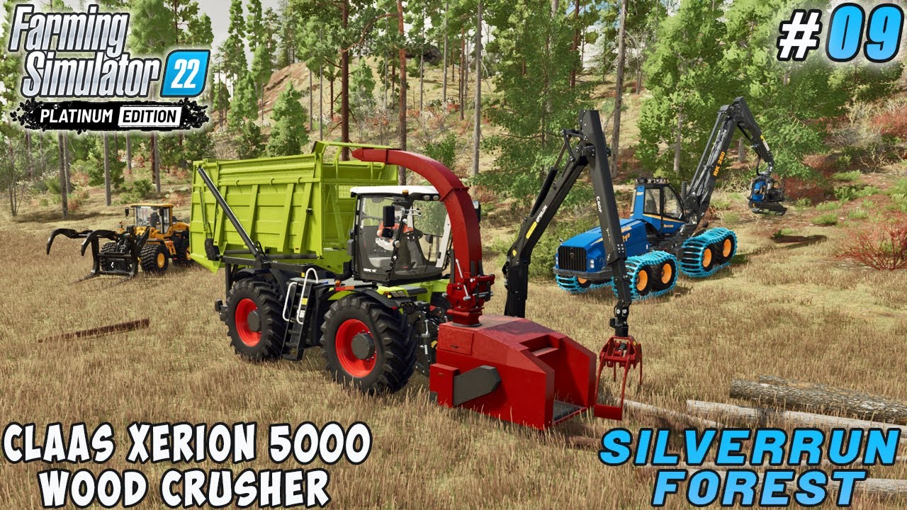 Shredding wood with the CLAAS XERION 5000 Wood Crusher | Silverrun Forest | FS 22 | Timelapse #09