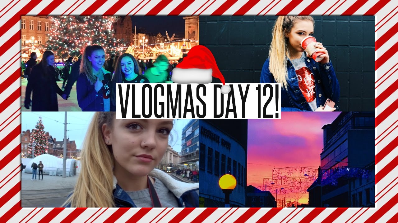 OUTDOOR ICE SKATING WITH LIZZIE | Vlogmas Day 12!