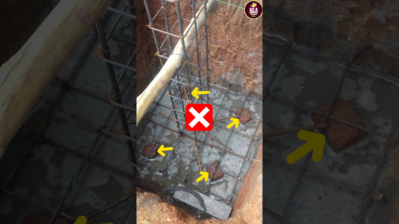 Don't put BRICKS as Cover block|Use Concrete Cover blocks #shorts #civil #footing #coverblock