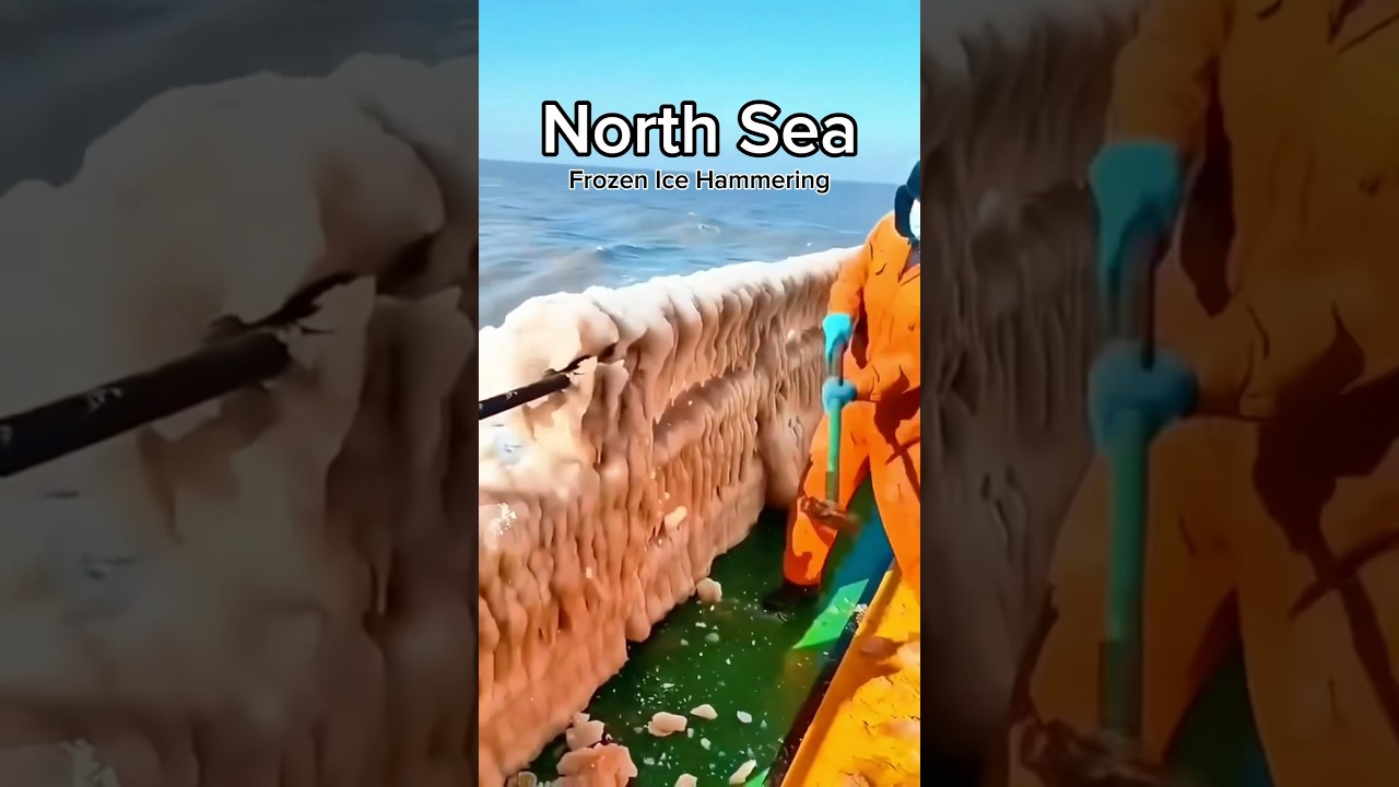 North Sea frozen ice hammering #northsea #frozen #ship