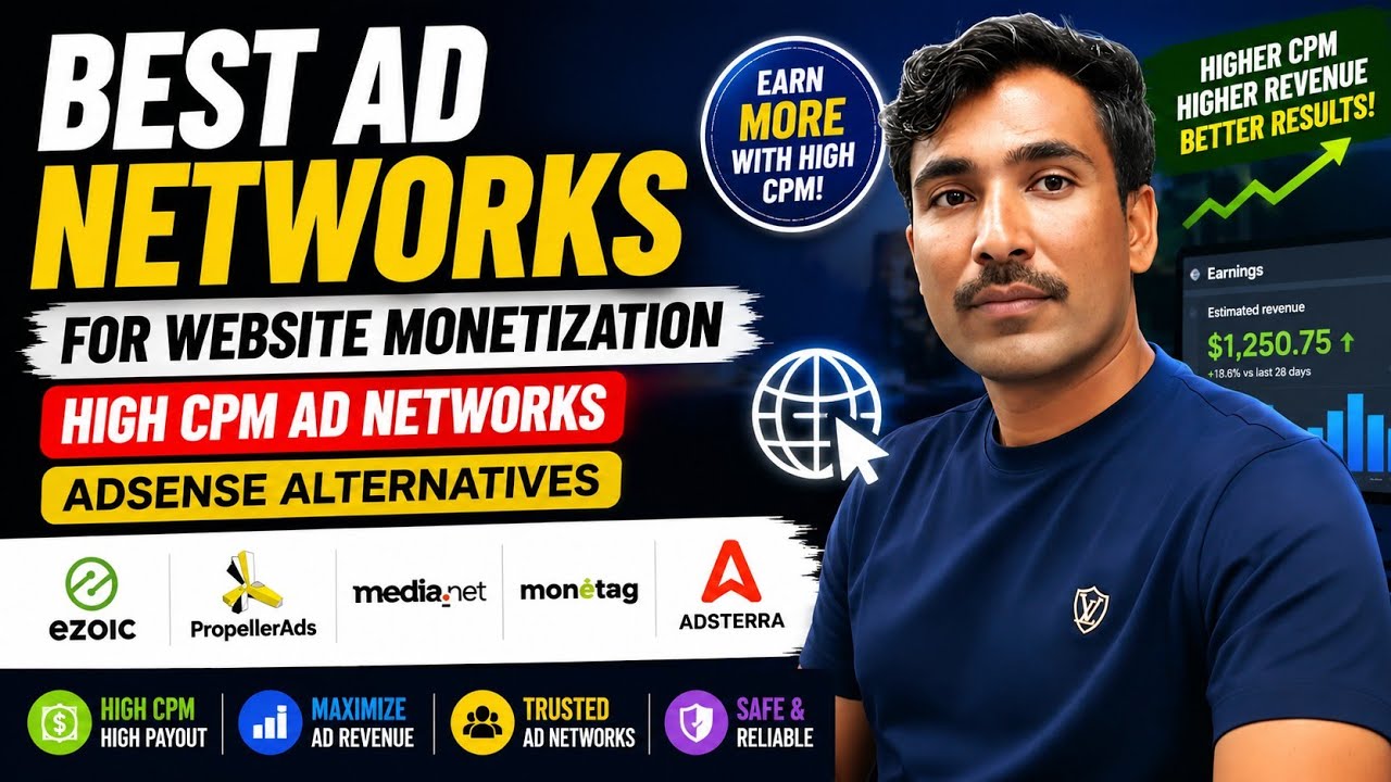 Best Ad Networks for Website Monetization in 2026 | High CPM Ad Networks & AdSense Alternatives