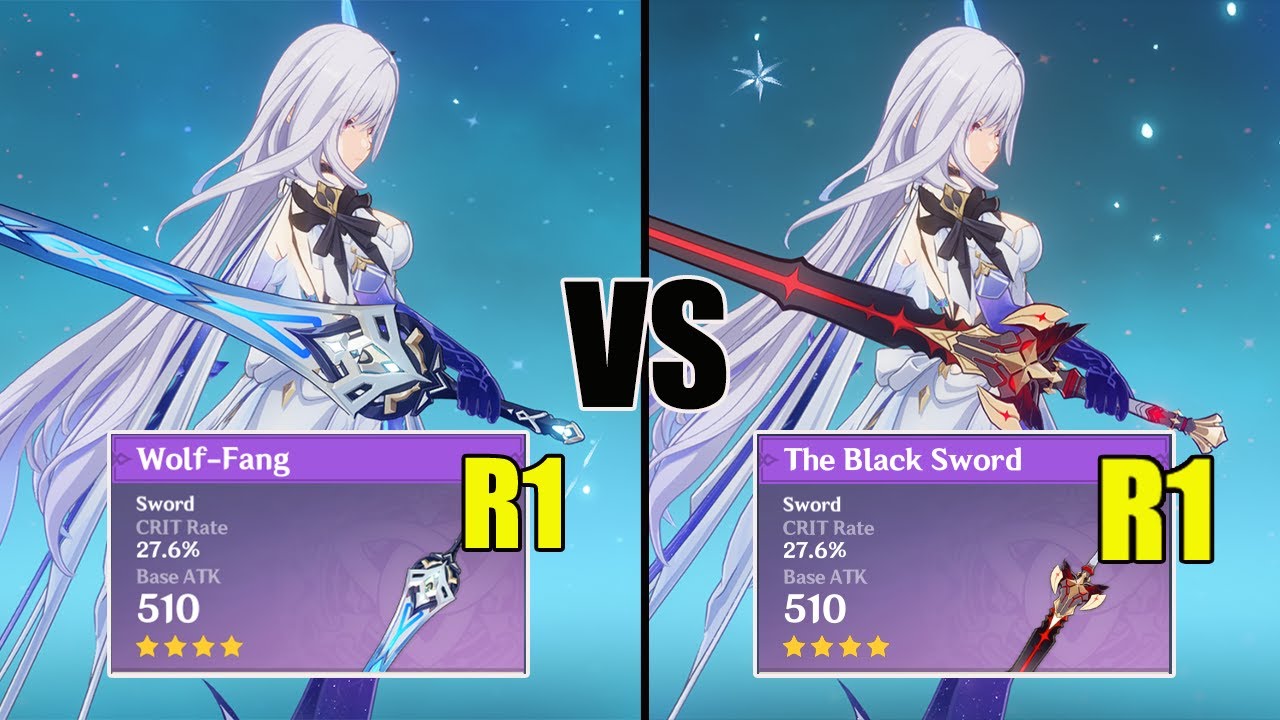 Skirk BEST Battle Pass Weapons - Wolf fang or Black Sword // Genshin impact